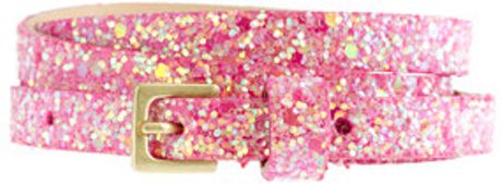 J.crew Girls Super Skinny Glitter Belt in Pink (glitter cerise iris) | Lyst