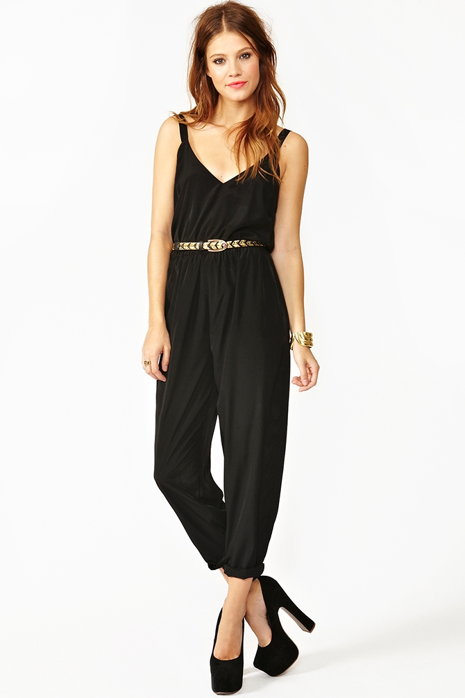 Lyst - Nasty gal Harness Jumpsuit in Black