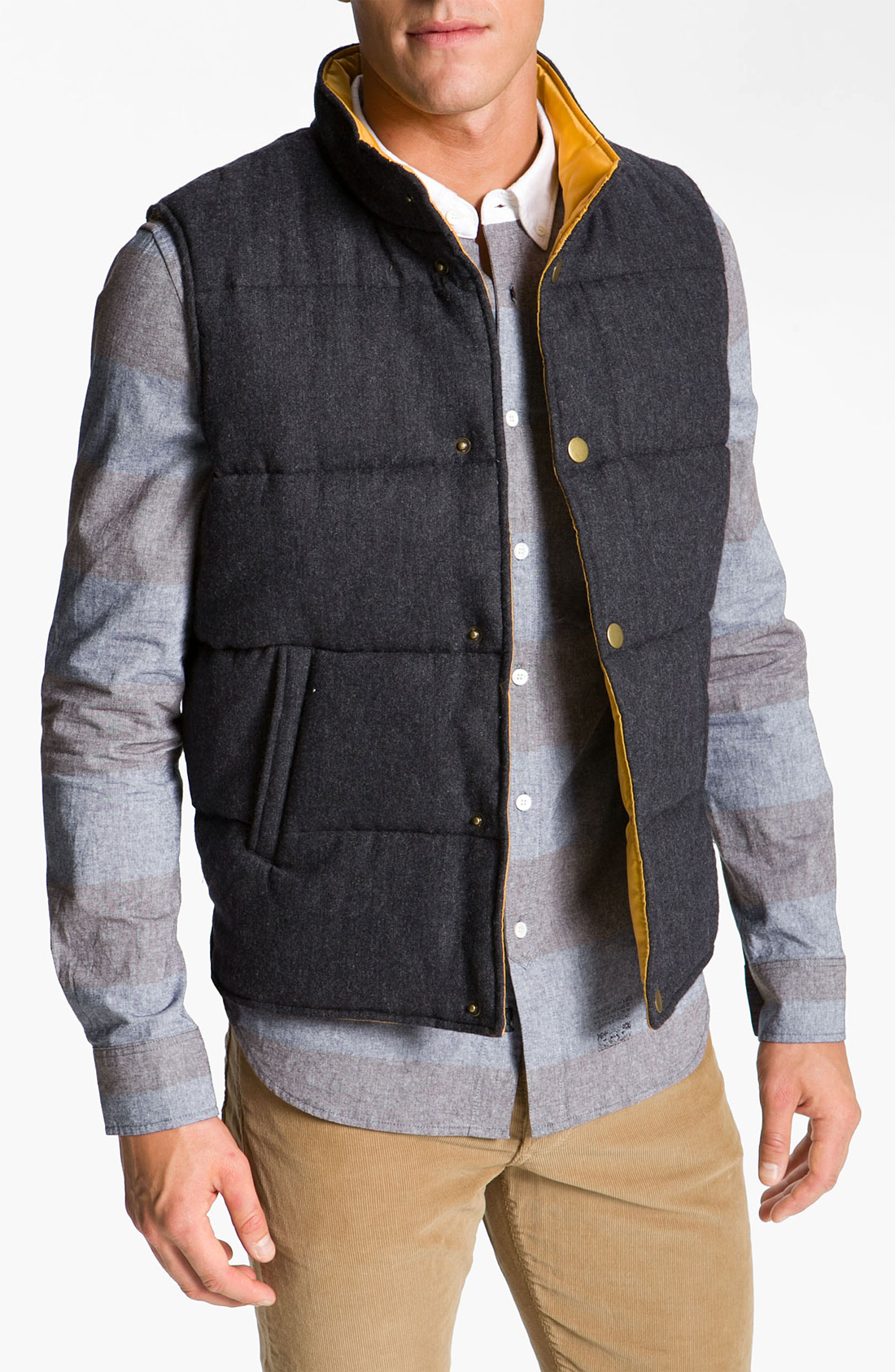 Penny Stock The Puffer Penny Quilted Vest in Gray for Men (heather navy ...