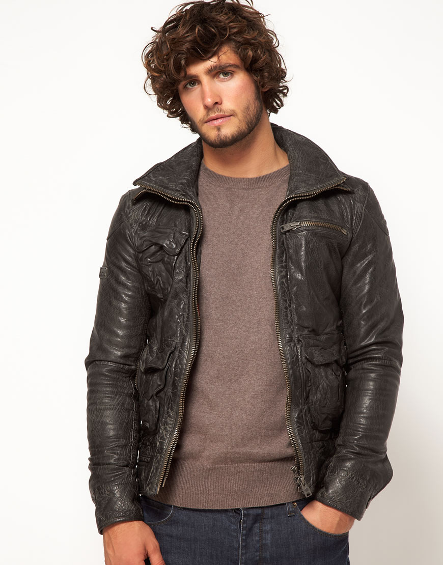 Lyst - Superdry Tarpit Leather Jacket in Black for Men