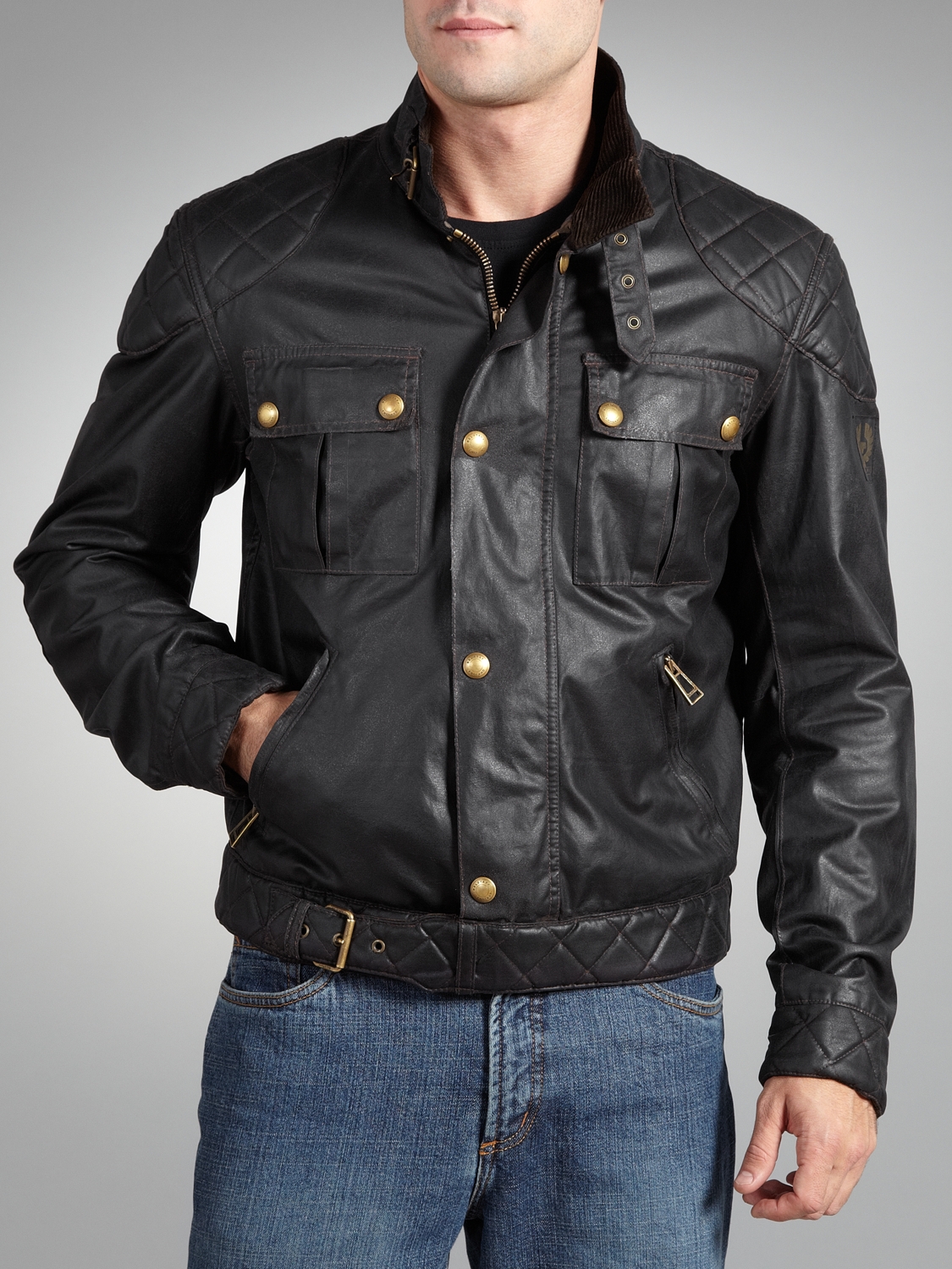 Belstaff Belstaff The S Icon Wax Cotton Blouson Biker Jacket Black in