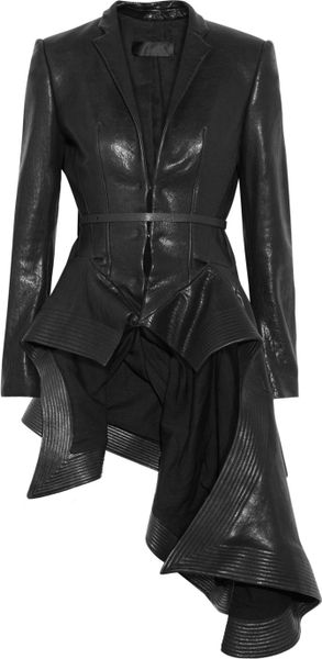 Haider Ackermann Origami Leather Jacket in Black | Lyst