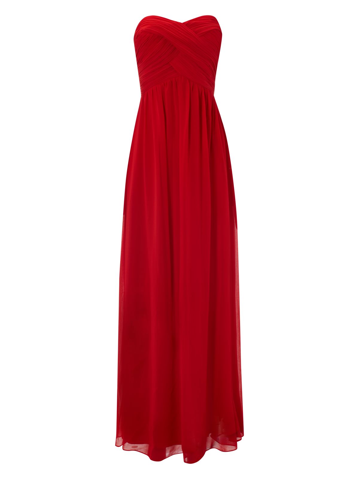 Jane Norman Pleat Bodice Maxi Dress in Red | Lyst