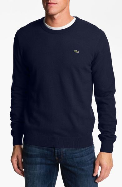 Lacoste Crewneck Wool Sweater in Blue for Men (eclipse/ blue) | Lyst