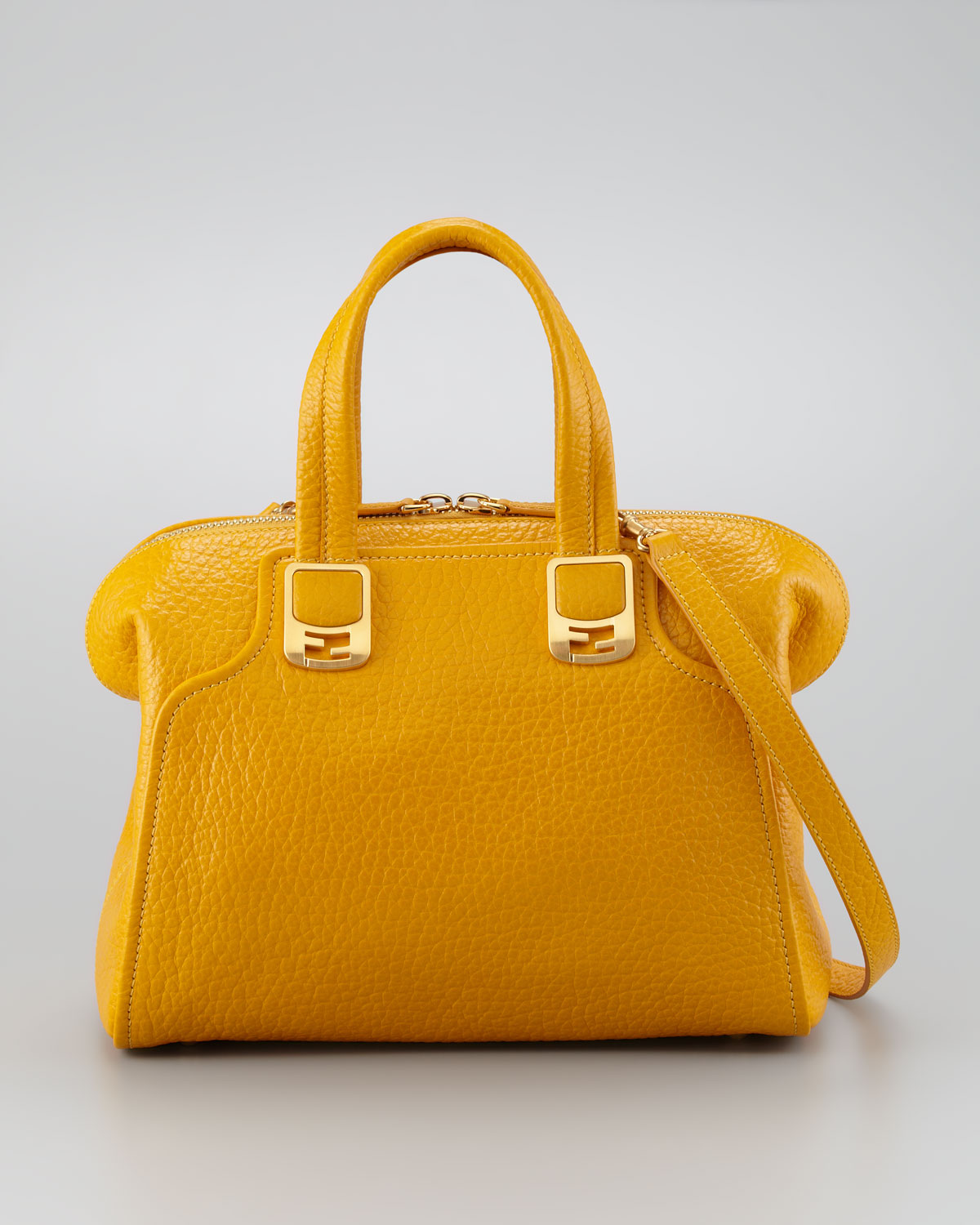 Lyst - Fendi Chameleon Small Pebbled Bag in Yellow