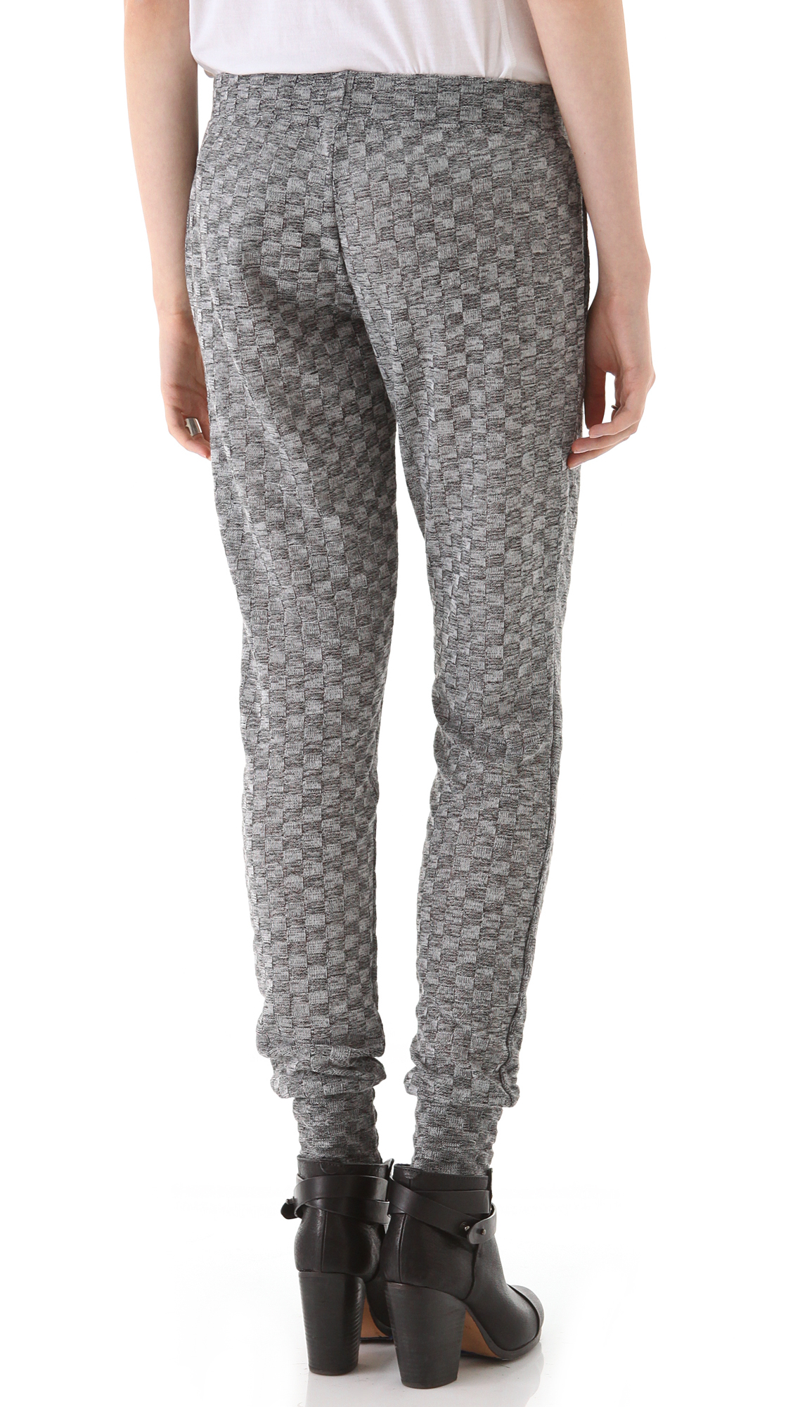 black and white checkered sweatpants