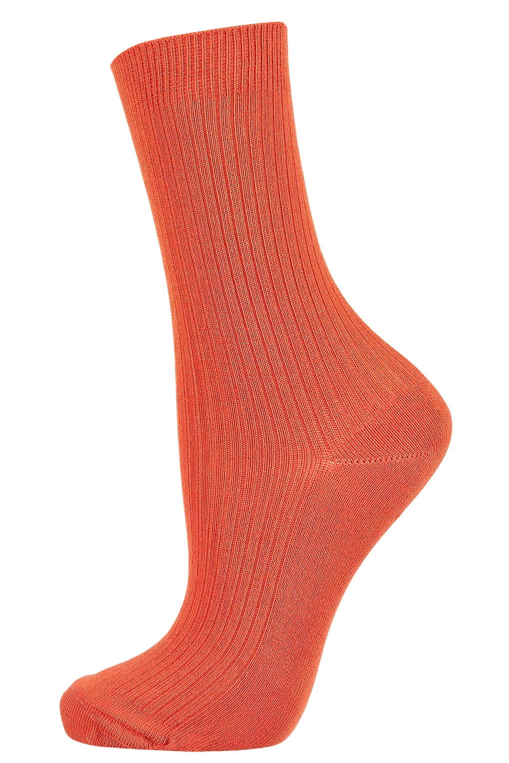 Topshop Rust Fine Ribbed Ankle Socks in Orange | Lyst