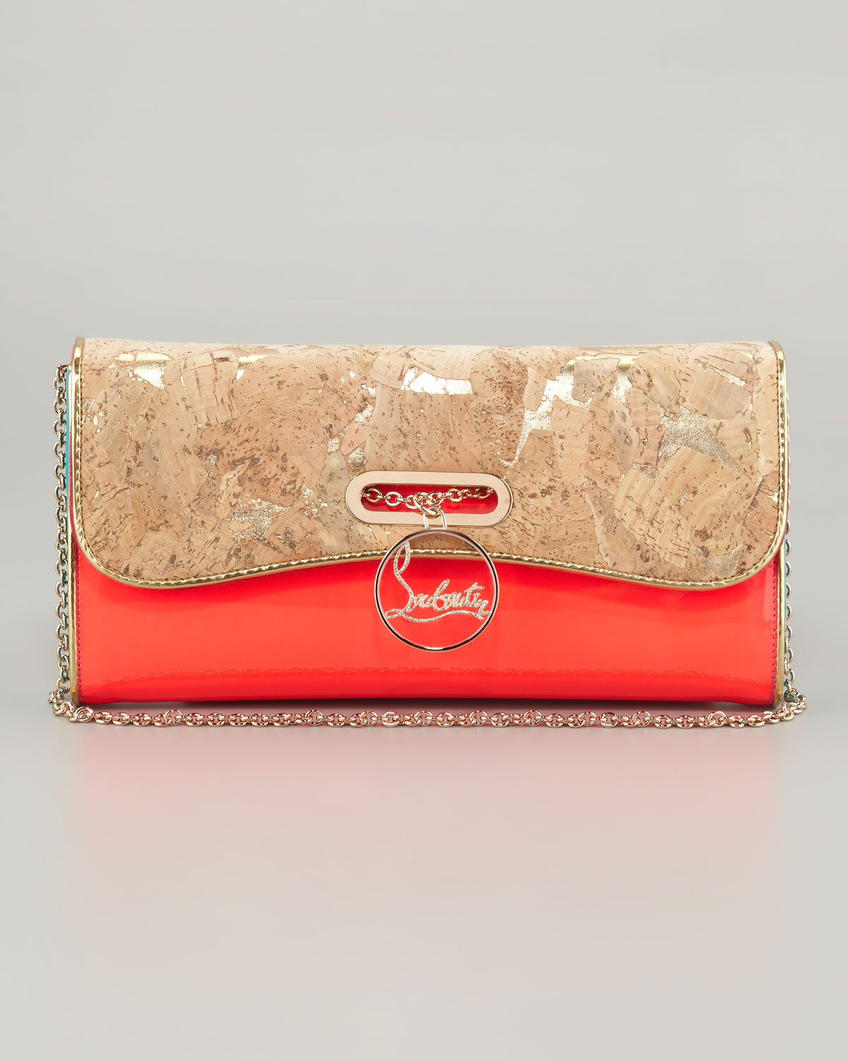 Lyst Louboutin Patent Leather Cork Riviera Clutch Bag In Gallery