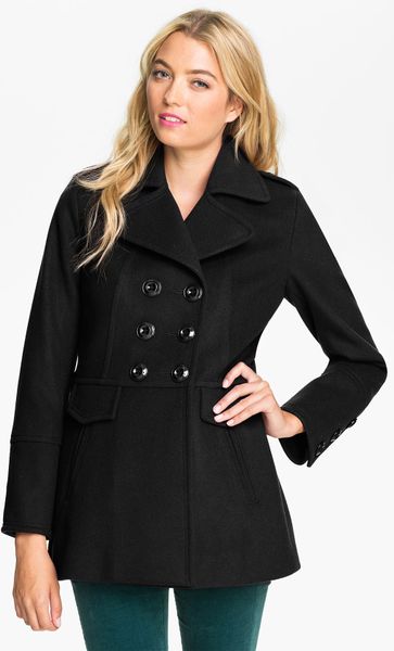 Kristen Blake High Double Breasted Peacoat in Black (end of color list ...
