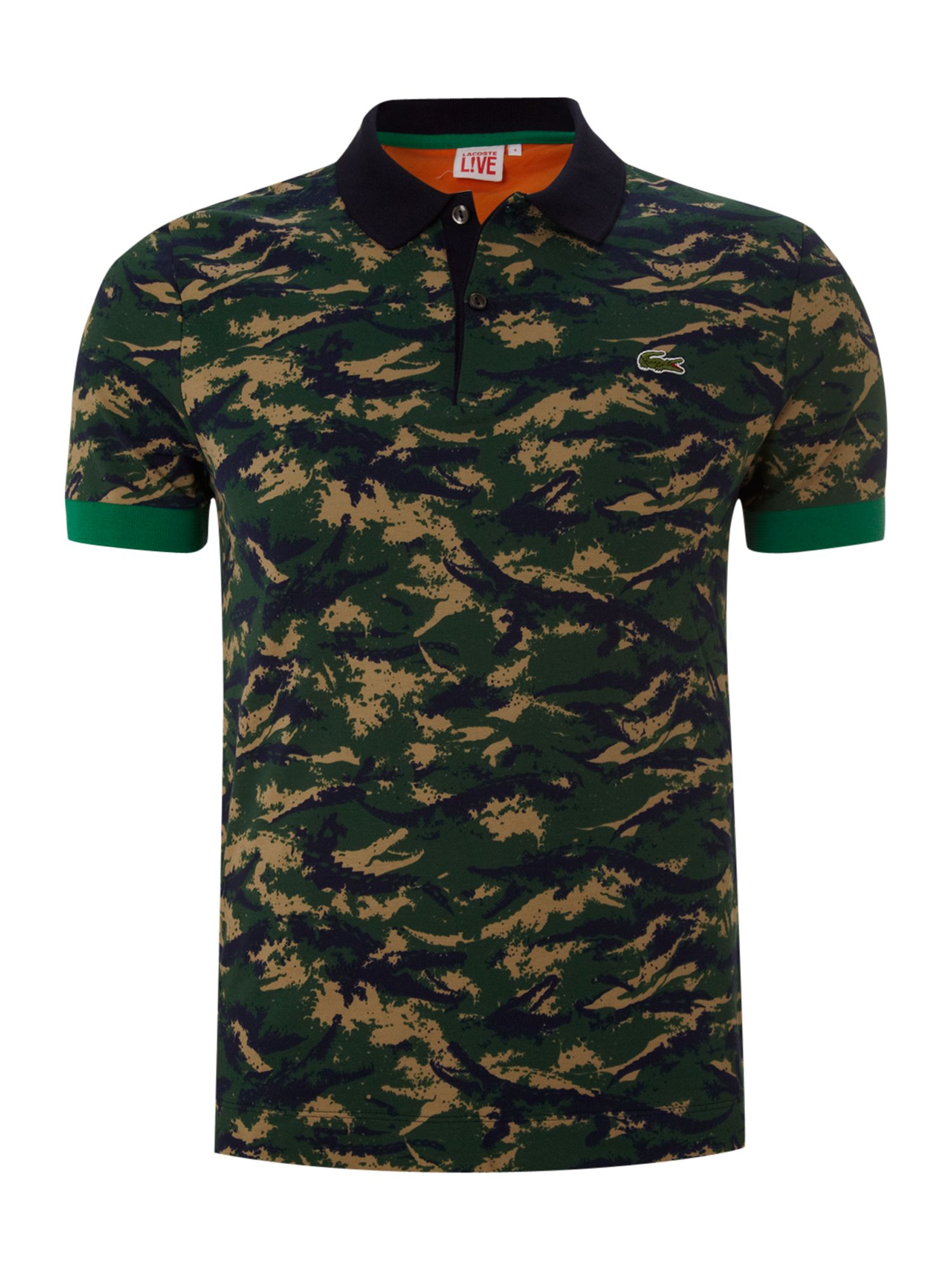 Lacoste Live Slim Fitted Camo Printed Polo Shirt in Blue for Men | Lyst