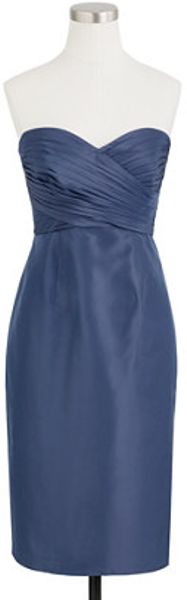 J.crew Kristin Dress in Silk Taffeta in Blue (caspian blue) | Lyst