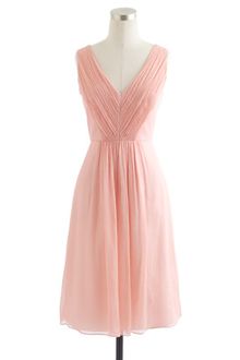 J.crew Louisa Dress in Silk Chiffon in Pink (bright coral) | Lyst