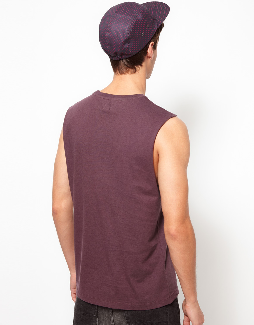 Asos Sleeveless Tshirt With Pocket in Purple for Men Lyst
