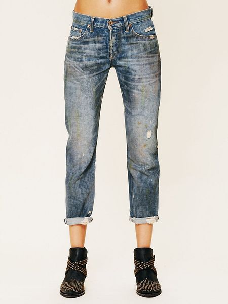 Nsf Clothing Oil Stained Boyfriend Jeans in Blue (Harlan Wash) | Lyst