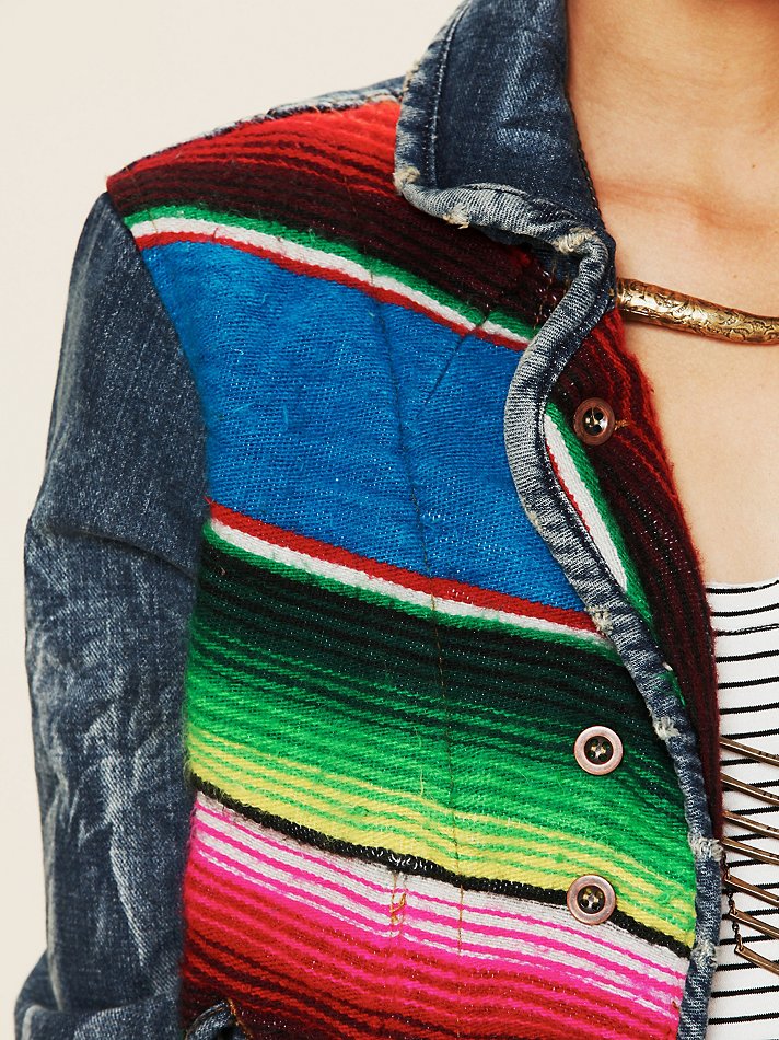 Lyst Free People Mexican Blanket Jacket in Blue