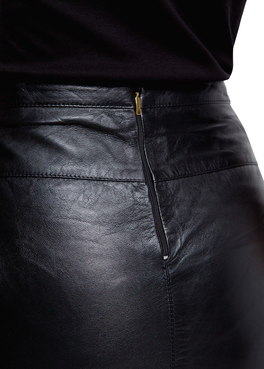 Mango Leather Pencil Skirt in Black | Lyst