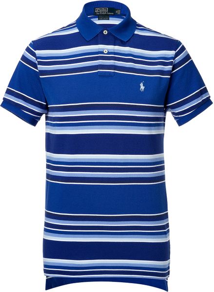 Ralph Lauren Blue Label Tonal Royal White Striped Cotton Polo Shirt in ...