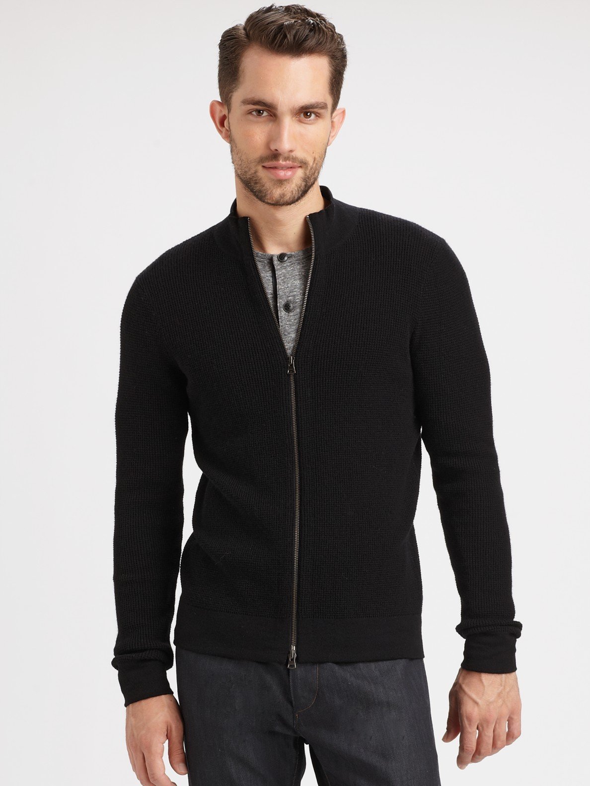 Lyst - Theory Zip Sweater in Black for Men