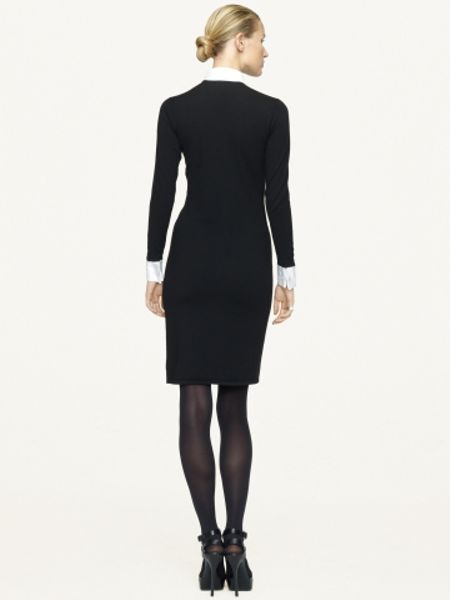 Ralph Lauren Black Label Cashmere Blend Dress in White (black w/ white ...