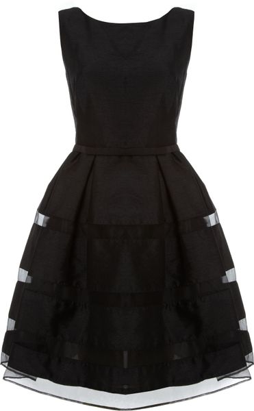 Untold Button Fastening Fit and Flare Dress in Black | Lyst