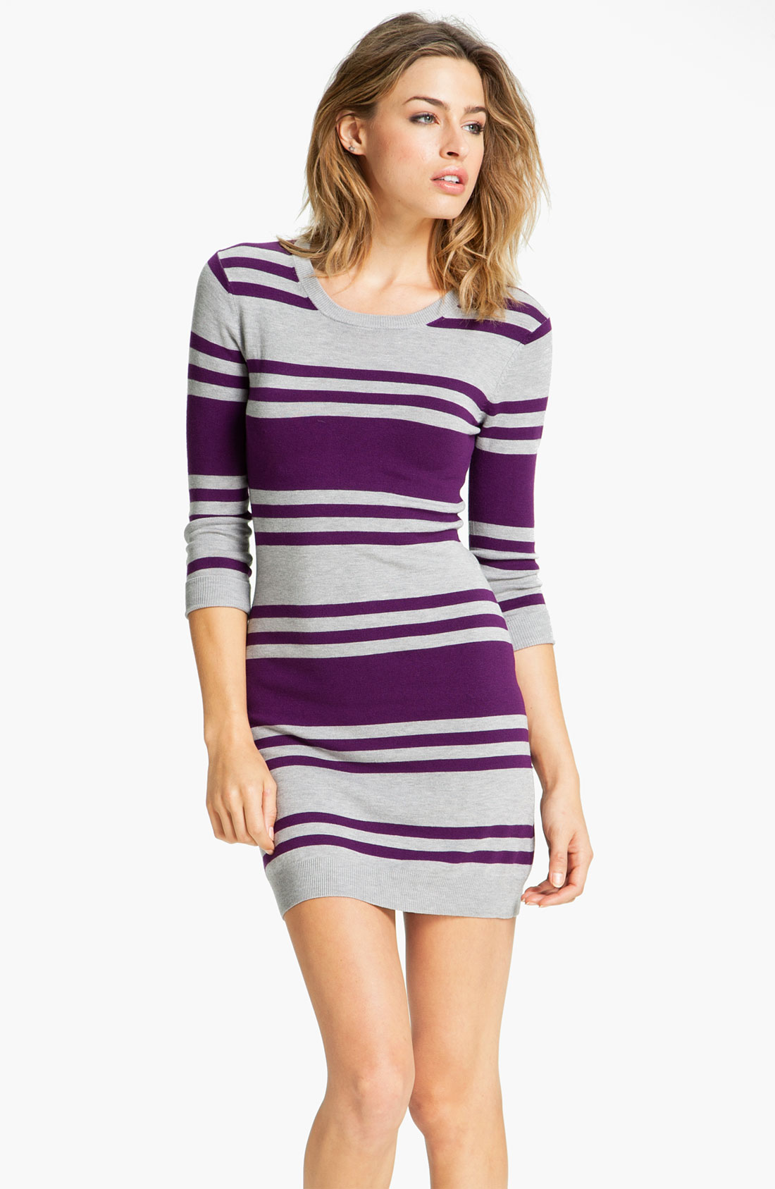 French Connection Bambi Knits Multi Stripe Sweater Dress in Purple ...