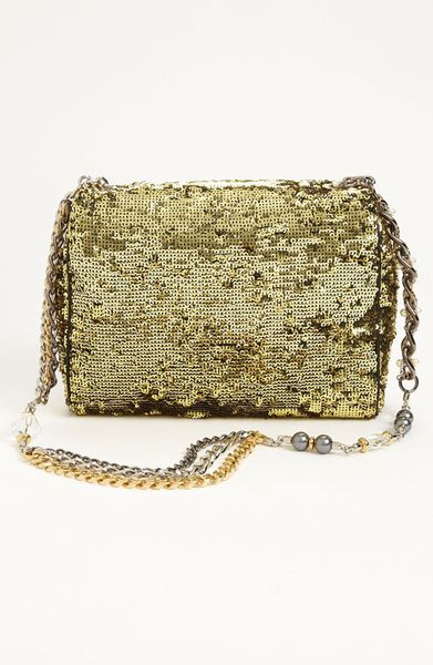 Dolce & Gabbana Miss Charles Sequin Shoulder Bag in Gold | Lyst