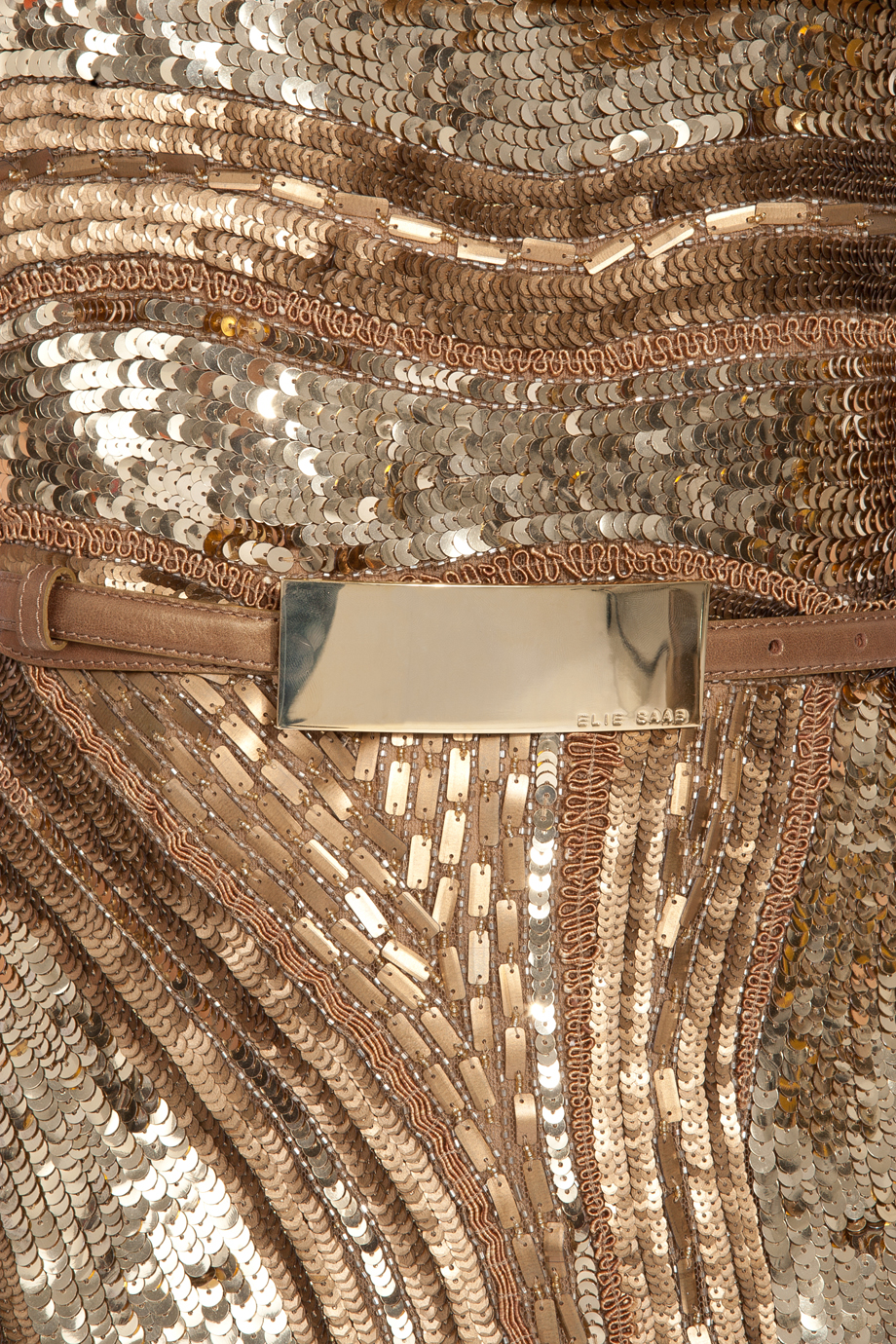 Lyst - Elie Saab Shawl Sleeve Dress in Metallic