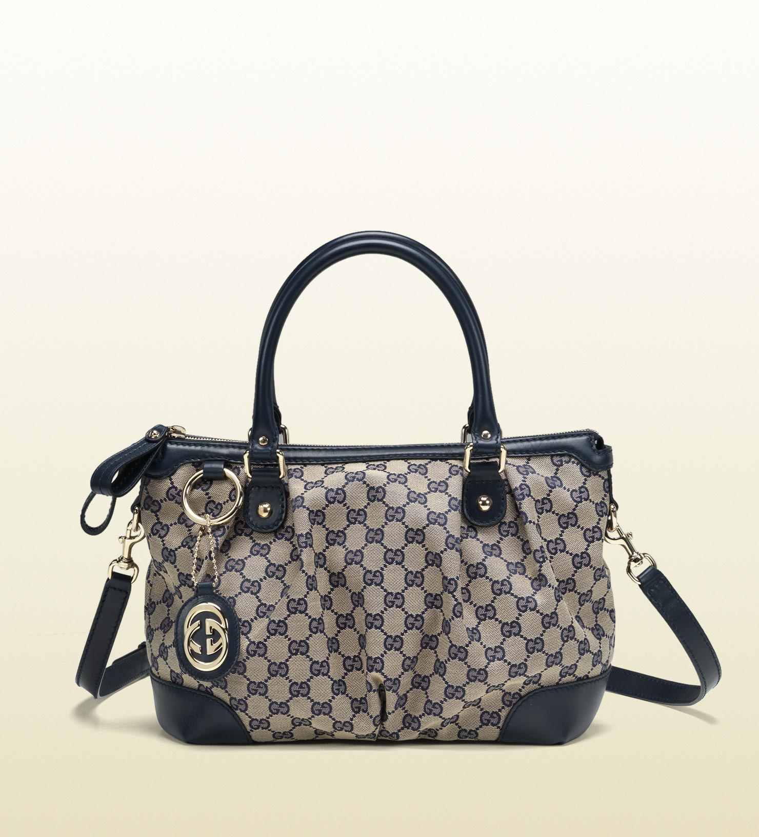Lyst Gucci Sukey Original Gg Canvas Top Handle Bag In Blue Gallery