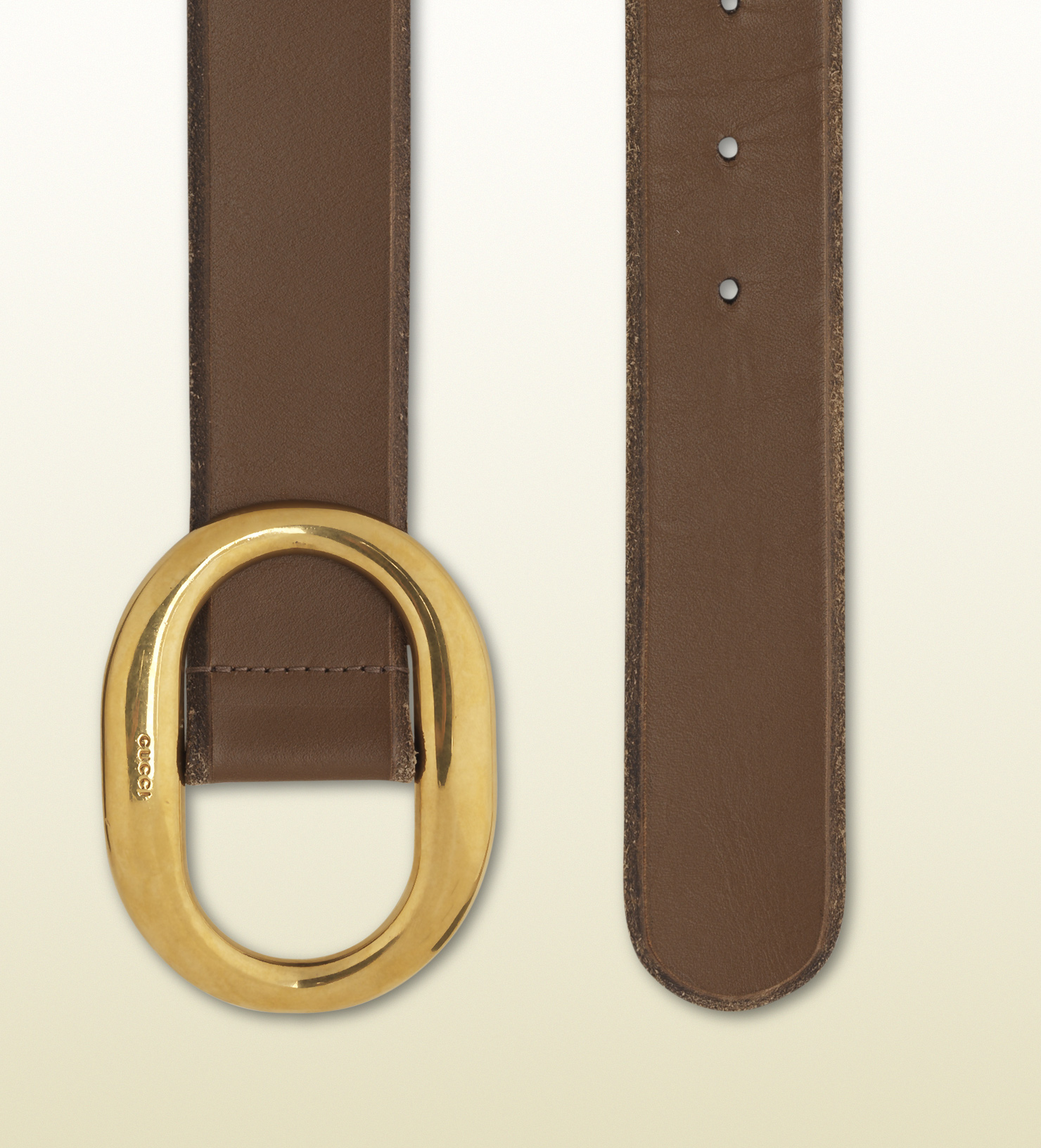 Gucci Maple Brown Leather Belt with Round Buckle in Brown Lyst