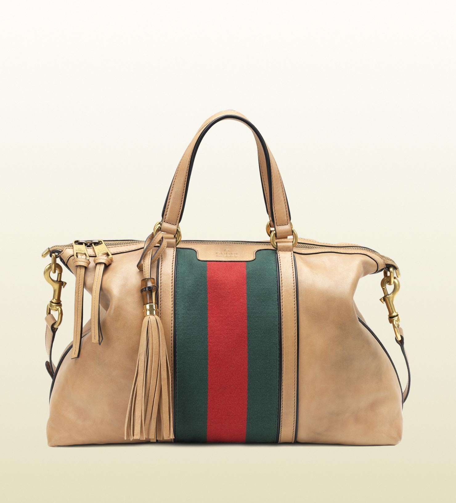 Lyst - Gucci Leather Top Handle Bag in Brown