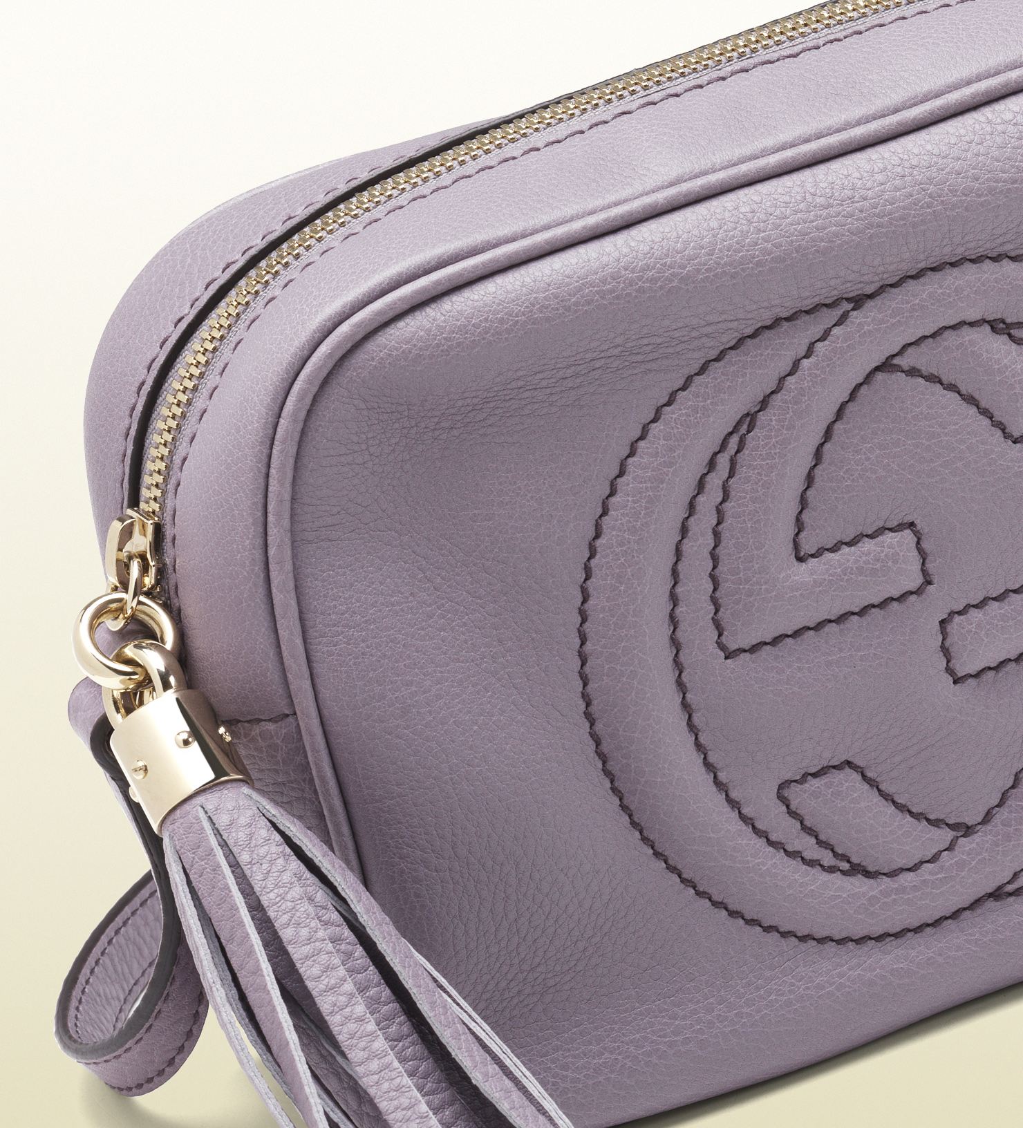 Lyst - Gucci Soho Lilac Leather Disco Bag in Gray