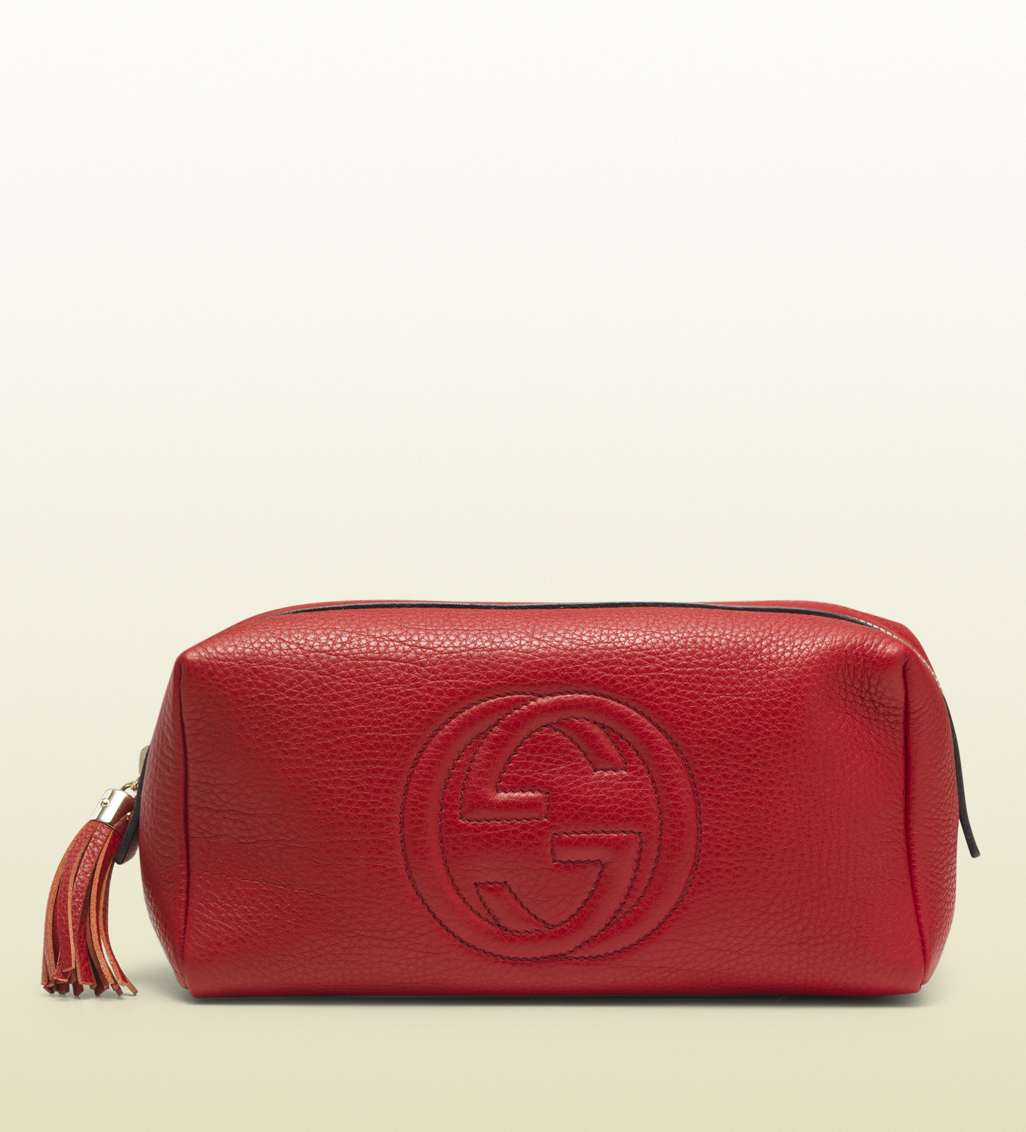 Gucci Soho Large Red Leather Cosmetic Bag in Red - Lyst