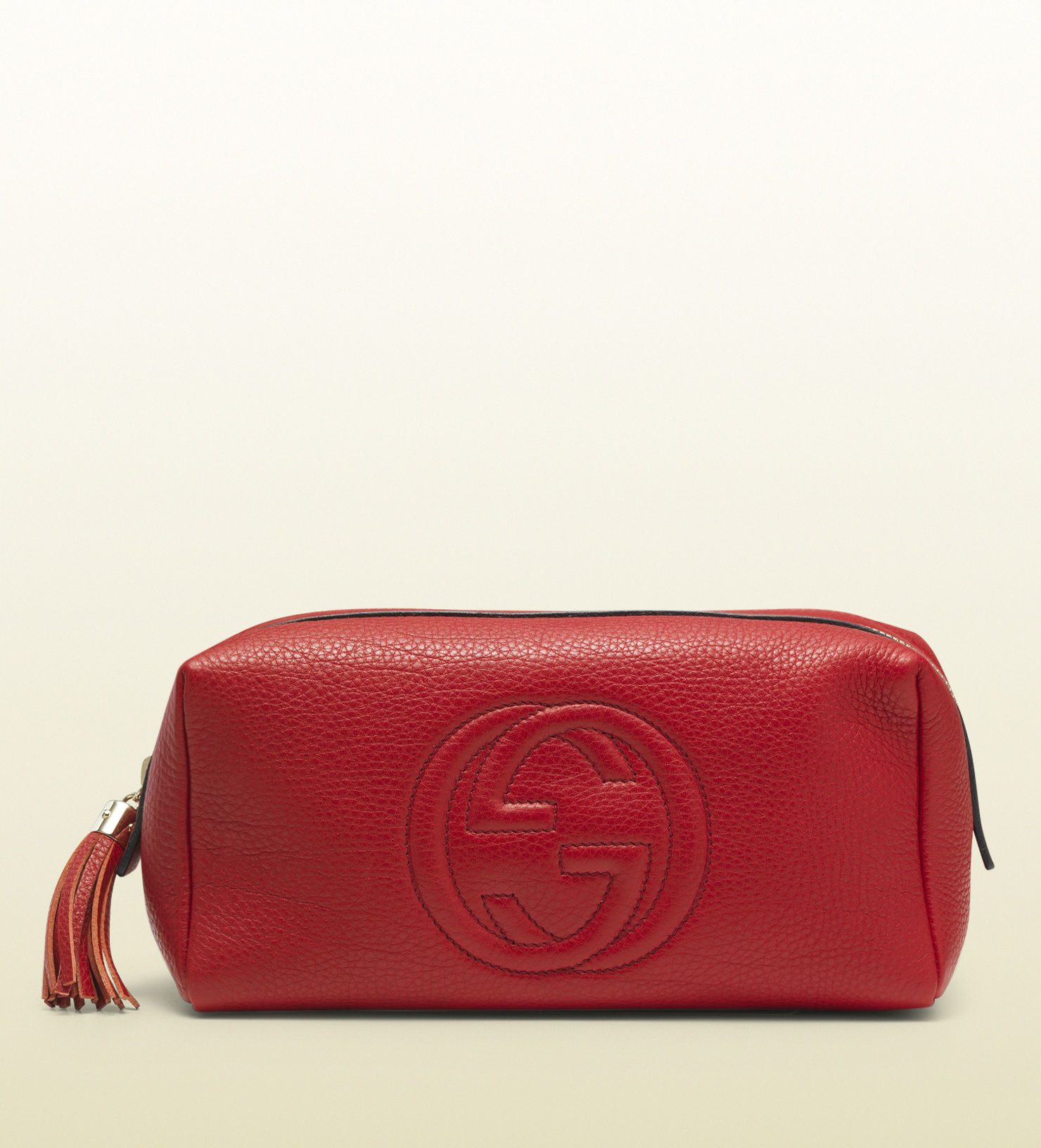 Lyst Gucci Soho Large Red Leather Cosmetic Bag in Red