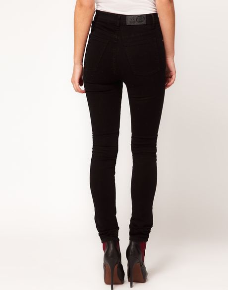 Cheap Monday High Waist Skinny Jeans in Black | Lyst