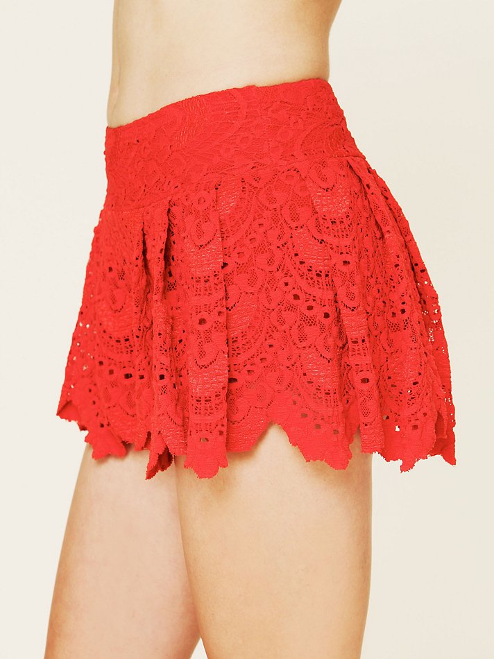 Lyst Free people Spanish Lace Shorts in Red
