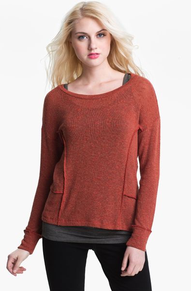 Olivia Moon Exposed Seam Top in Red (red ochre) | Lyst