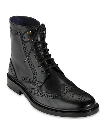 Lyst - Cole Haan Air Harrison Wingtip Boots in Black for Men