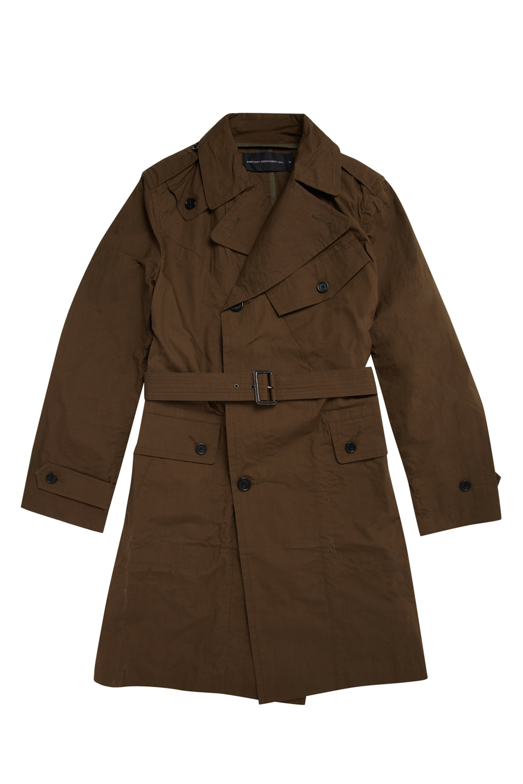 French Connection Action Cotton Trench Coat in Brown for Men (beech) | Lyst