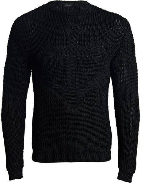 Jil Sander Jil Sander Mens Knit Anchor Sweater in Black for Men | Lyst