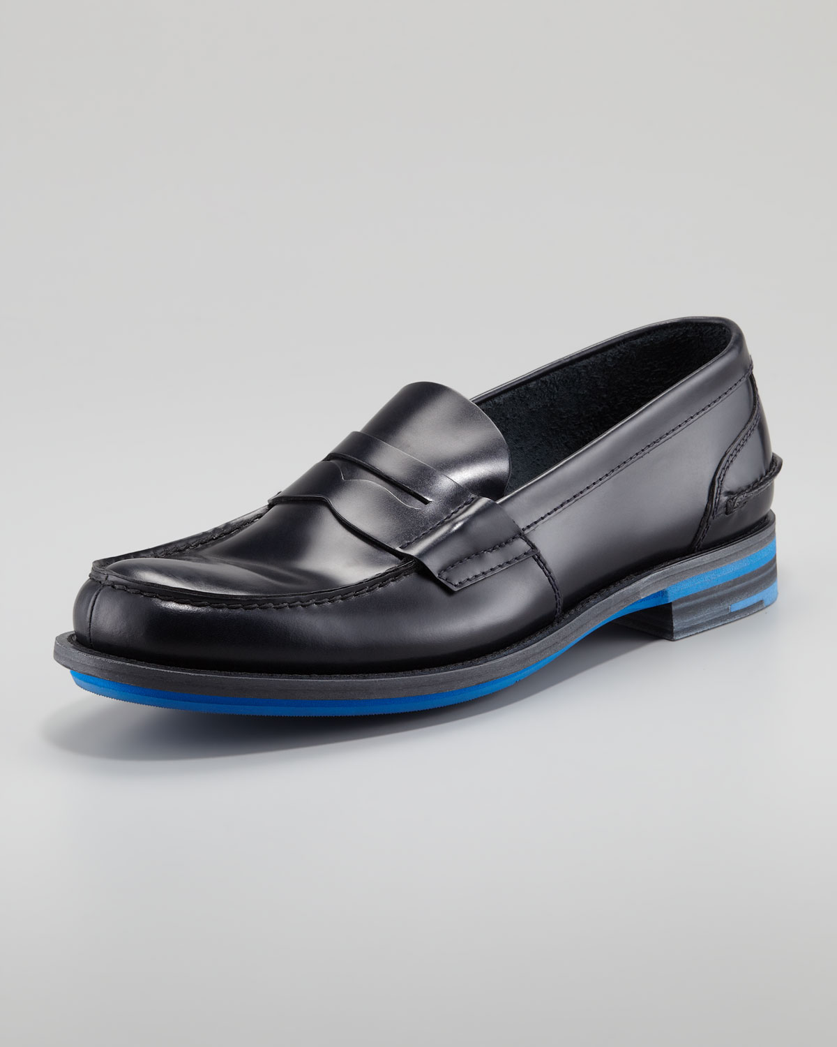 Lyst Prada Rubber Sole Penny Loafer in Black for Men