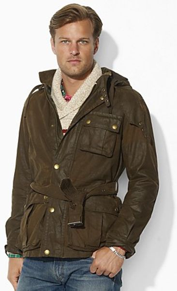 Ralph Lauren Polo Brooklands Hooded Oilcloth Bike Jacket in Brown for ...