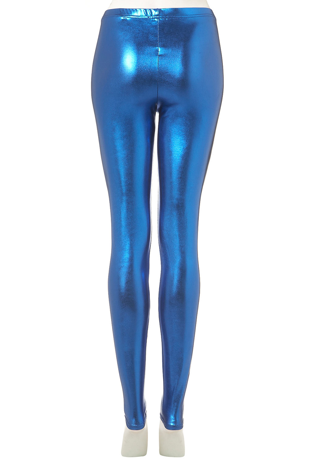 Topshop Metallic Latex Leggings in Blue | Lyst