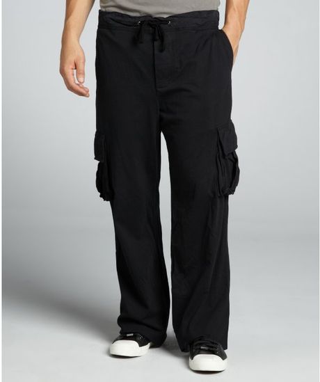 James Perse Cotton Knit Cargo Pants in Black for Men | Lyst