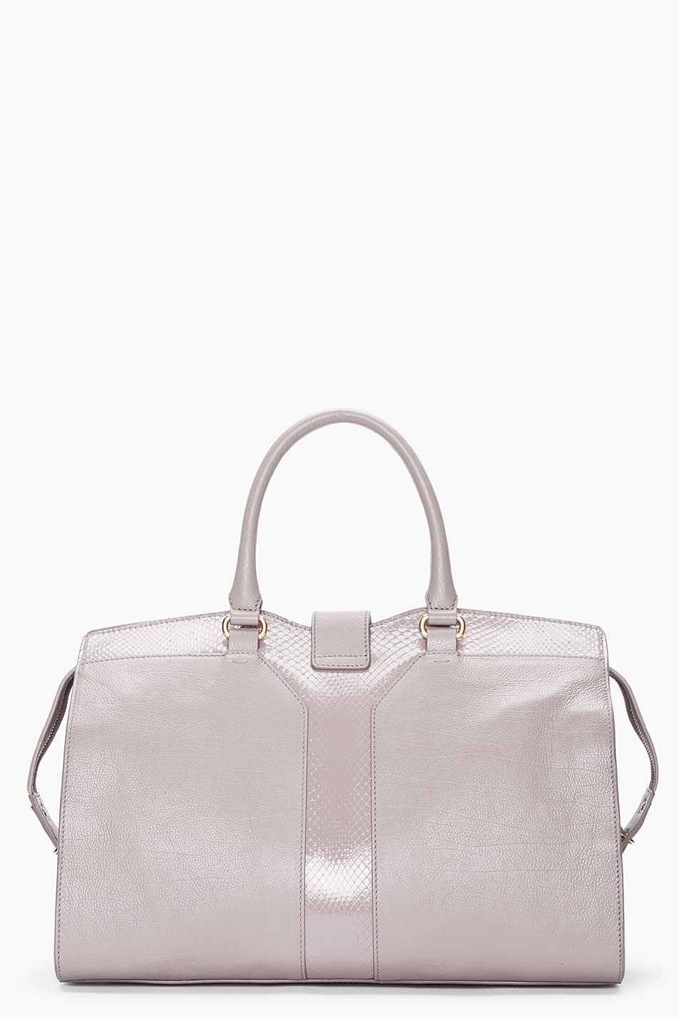 ysl grey exotic leathers handbag  