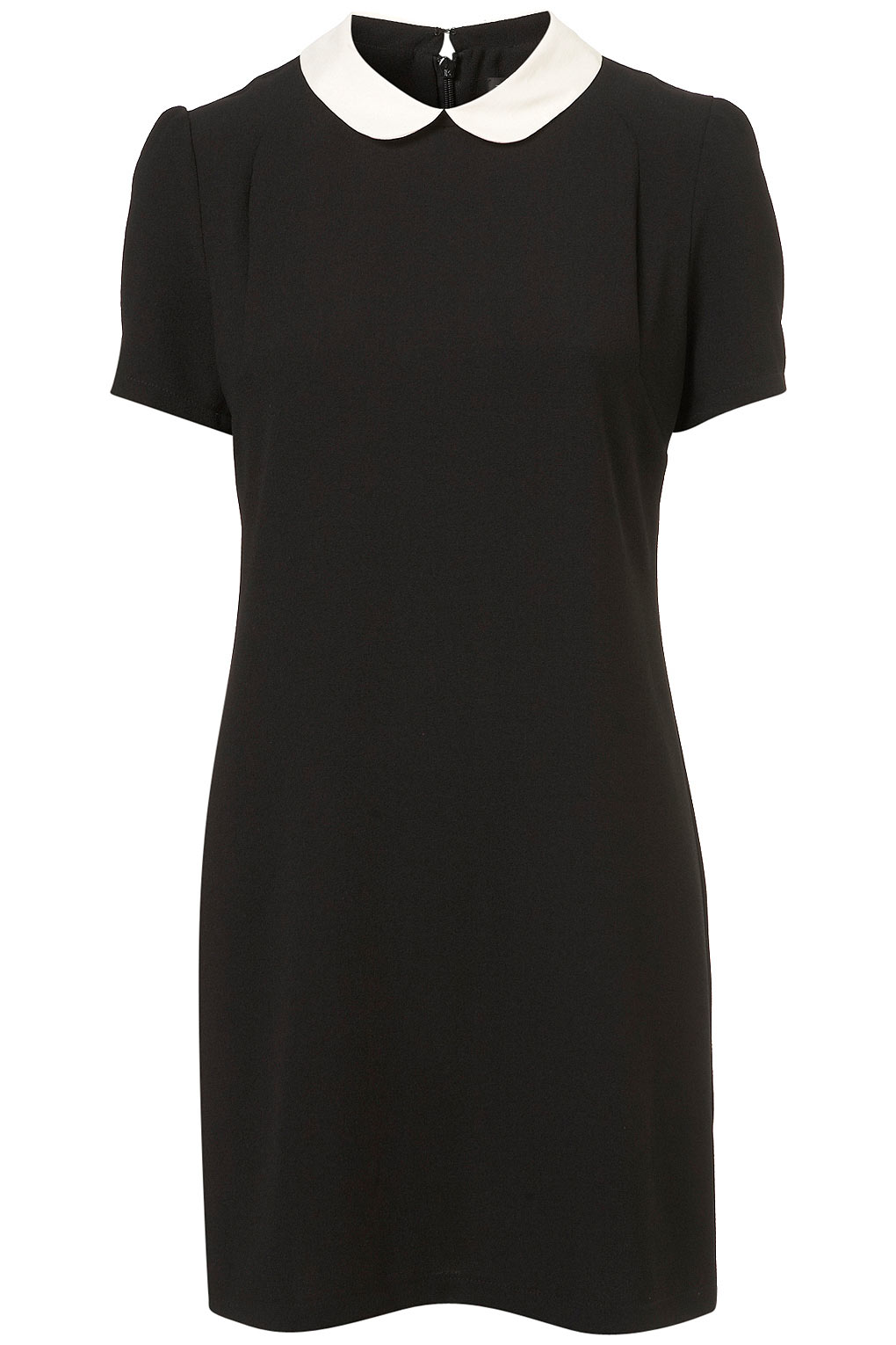 Lyst - Topshop Contrast Collar Shift Dress in Black