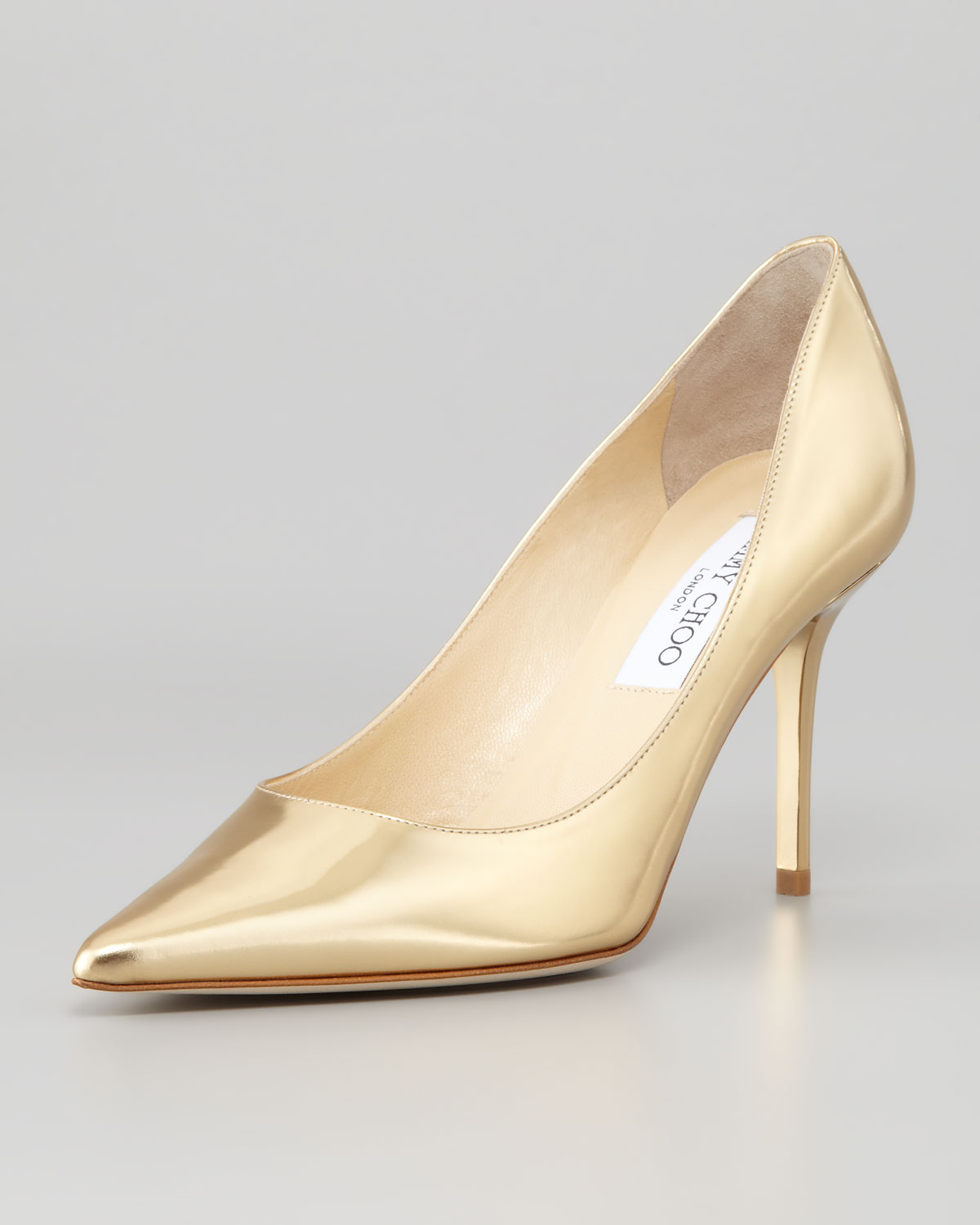 Lyst Jimmy Choo Agnes Mirror Leather Pointed Toe Pump Pure Gold in