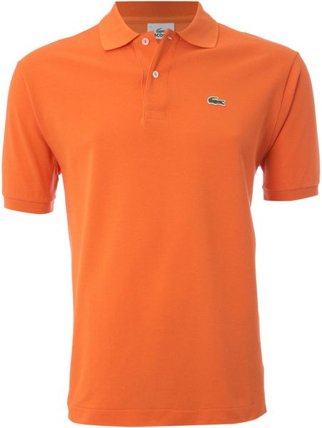 Lacoste Classic Fitted Polo Shirt in Orange for Men | Lyst