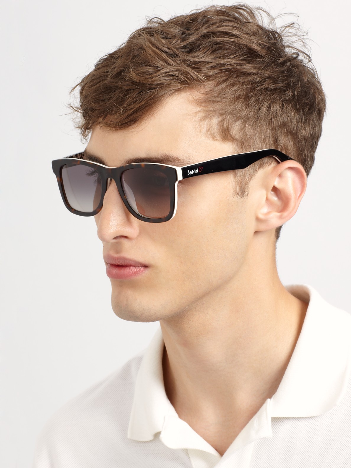 Lyst Lanvin Resin Wayfarer Sunglasses In Black For Men 