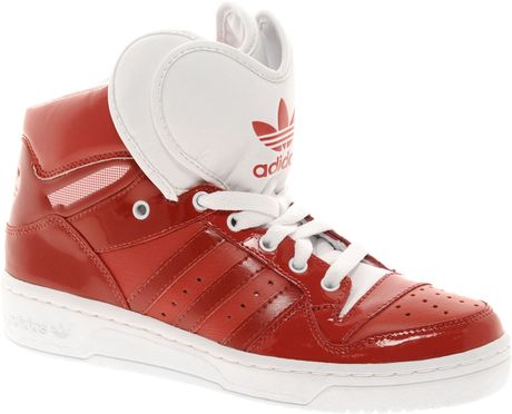 Adidas Top Ten Hi Sleek Bow Red Trainers in Red | Lyst