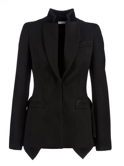 Givenchy Pleated Back Blazer in Black | Lyst